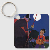  Halloween, Creepy Witch met Boy Sleutelhanger (Voorkant)