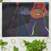  Halloween, Creepy Witch met Boy Theedoek (Gevouwen)