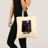 Halloween, Creepy Witch met Boy Tote Bag (Voorkant (product))