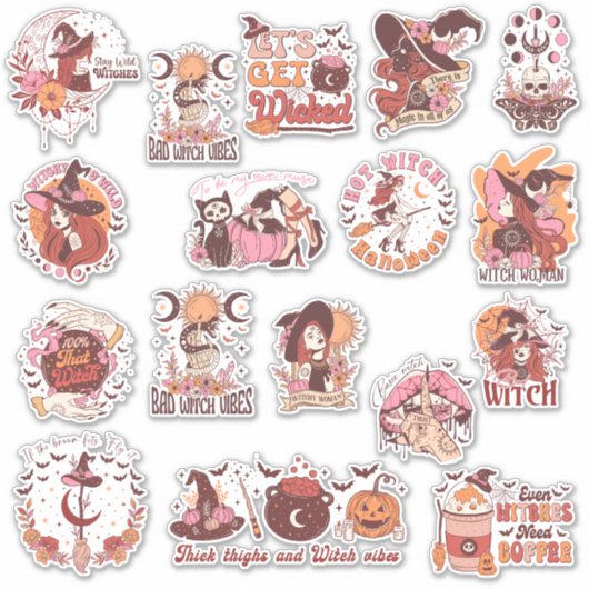 Halloween Creepy Witchy Sticker (Voorkant)