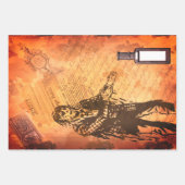 Halloween Creepy Zombie Script Pattern Ephemera Inpakpapier Vel (Voorkant 3)