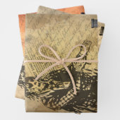 Halloween Creepy Zombie Script Pattern Ephemera Inpakpapier Vel (In situ)