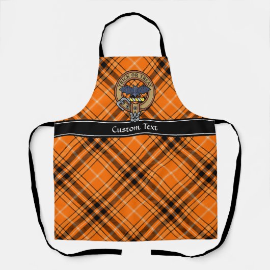 Halloween Crest over Tartan Apron Schort (Voorkant)