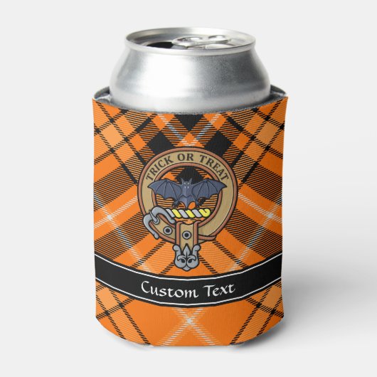 Halloween Crest over Tartan Bottle Cooler (Blikje Voorkant)