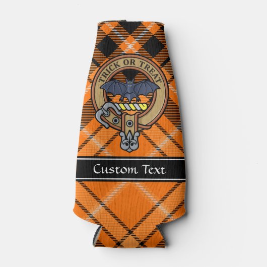 Halloween Crest over Tartan Bottle Cooler (Voorkant)