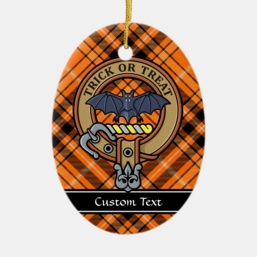 Halloween Crest over Tartan Keramisch Ornament (Voorkant)