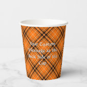 Halloween Crest over Tartan Paper Cups Papieren Bekers (Achterkant)
