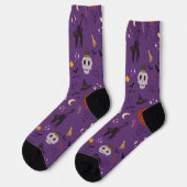 Halloween Crew Sokken - Schedels, Pompoenen & Zwar (Links)