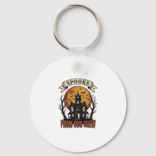 Halloween Crew T-shirt Vintage Geest Huis Ontwerp_ Sleutelhanger
