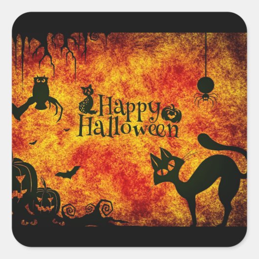 Halloween Critters Square Sticker (Voorkant)