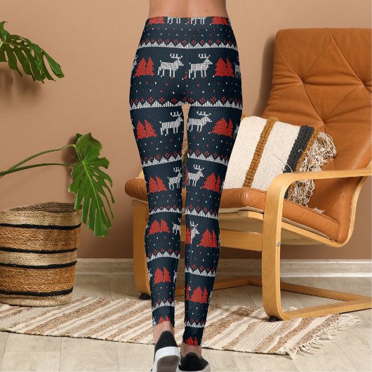 Halloween Crossover Fun Reindeer Christmas Pattern Leggings