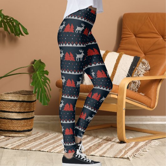Halloween Crossover Fun Reindeer Christmas Pattern Leggings