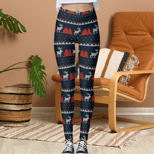 Halloween Crossover Fun Rendier Kerst Patroon Leggings