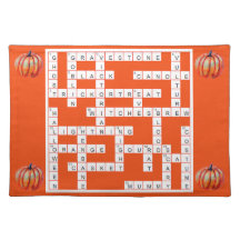 Halloween Crossword Puzzle-Thleed Placemat