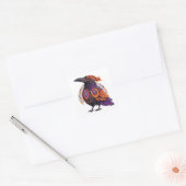 Halloween Crow Alebrije Vierkante Sticker (Envelop)