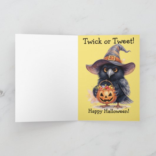 Halloween Crow, de grap van Halloween Kaart (Binnen)