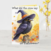 Halloween Crow, de grap van Halloween Kaart (Gele Bloem)