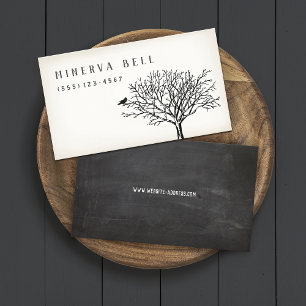 Halloween Crow on Tree Calling Card Visitekaartje