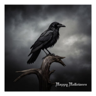 Halloween Crow Perfect Poster