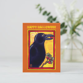 Halloween Crow Raven Colorful Bird Animal Sinaasap Briefkaart