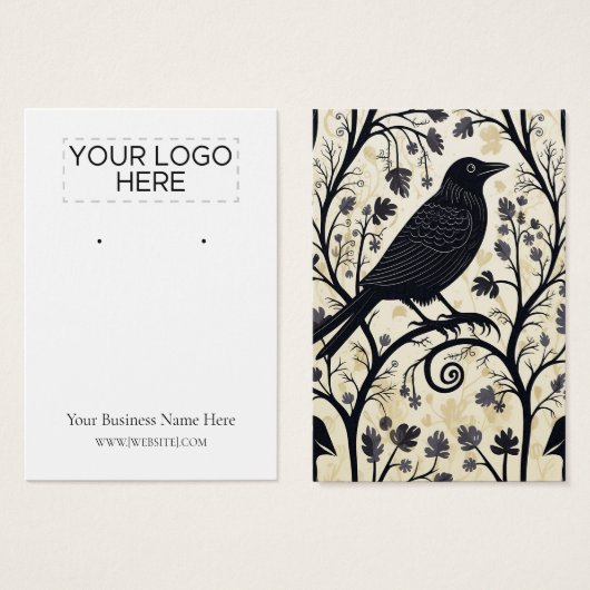 Halloween Crow Raven Oorbel Display Kaart (Voorkant /achterkant)