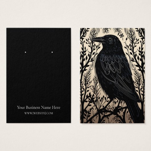 Halloween Crow Raven Oorbel Display Kaart (Voorkant /achterkant)
