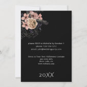 Halloween Crown Pink & Black Floral Halloween Kaart (Achterkant)