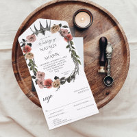 Halloween Crown Pink & Black Floral Wedding