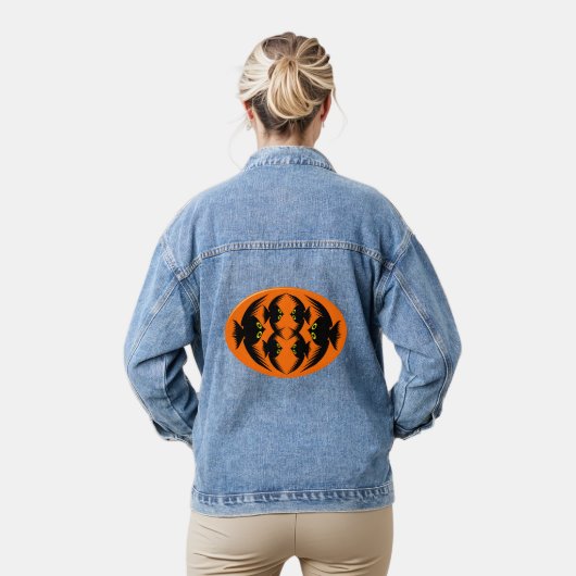 Halloween Crows Denim Jacket (Model)