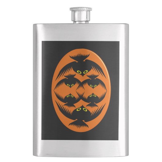 Halloween Crows Flasks Heupfles (Voorkant)