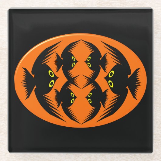 Halloween Crows Glazen Onderzetter (Voorkant)