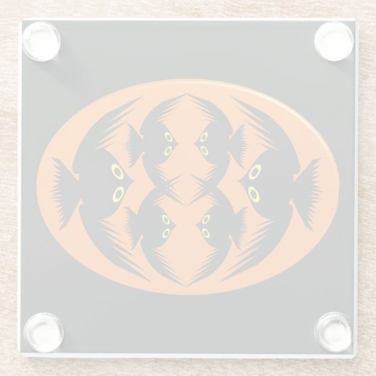 Halloween Crows Glazen Onderzetter (Achterkant)