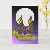 Halloween Crows Kaart (Gele Bloem)