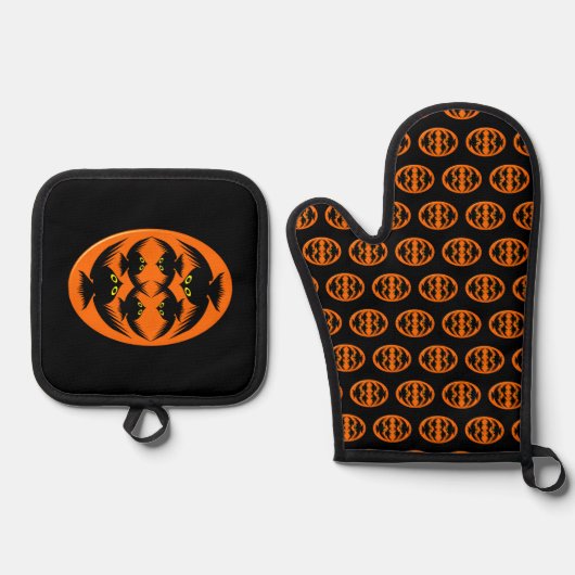 Halloween Crows Ovenwant & Pannenlap Set (Voorkant)