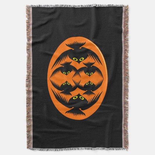 Halloween Crows Throw Blanket Deken (Voorkant Verticaal)