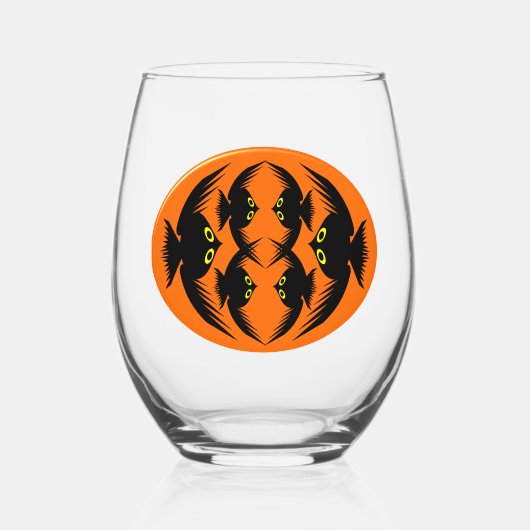 Halloween Crows Wijnglas Zonder Voet (Voorkant)