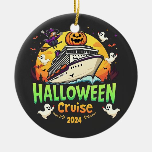 Halloween Cruise 2024 Griezeltrip voor Familie Keramisch Ornament (Voorkant)