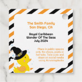 Halloween Cruise Ducks Square Labels (Achterkant)