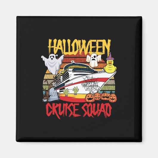 Halloween Cruise Squad Rubber Duck Hunting Ship Bo Magneet (Voorkant)