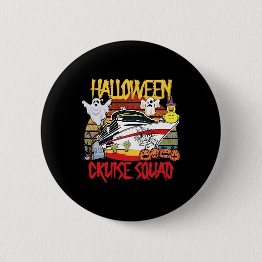 Halloween Cruise Squad Rubber Duck Hunting Ship Bo Ronde Button 5,7 Cm (Voorkant)