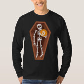 Halloween Crypto Humor - Bitcoin Hoarding Skelet T-shirt (Voorkant)