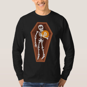 Halloween Crypto Humor - Bitcoin Hoarding Skelet T-shirt