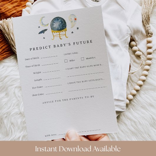 Halloween Crystal Ball Baby shower Prediction Kaar Kaart