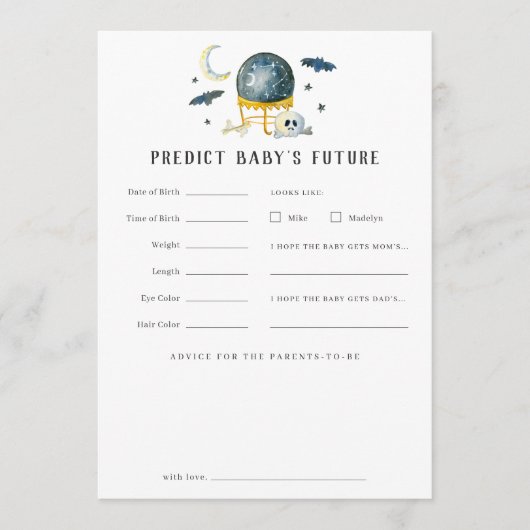 Halloween Crystal Ball Baby shower wenst Kaart (Voorkant)