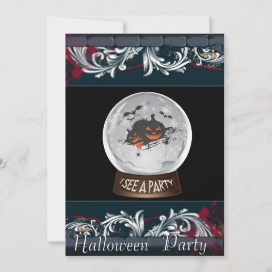 halloween crystal ball party kaart (Voorkant)
