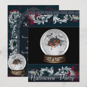 halloween crystal ball party kaart (Voorkant / Achterkant)