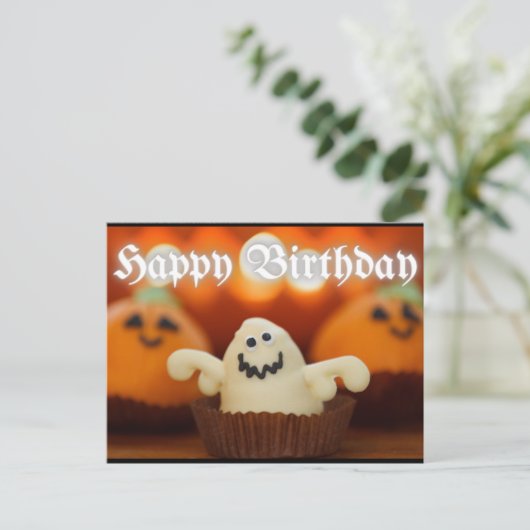 Halloween Cupcake Birthday Briefkaart (Staand voorkant)