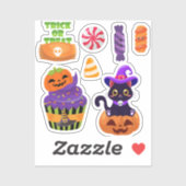 Halloween Cupcake Candy Corn Sticker (Vel)