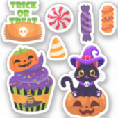 Halloween Cupcake Candy Corn Sticker (Voorkant)