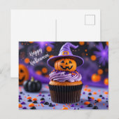 Halloween Cupcake met Jack O Lantern Feestdagenkaart (Voorkant / Achterkant)